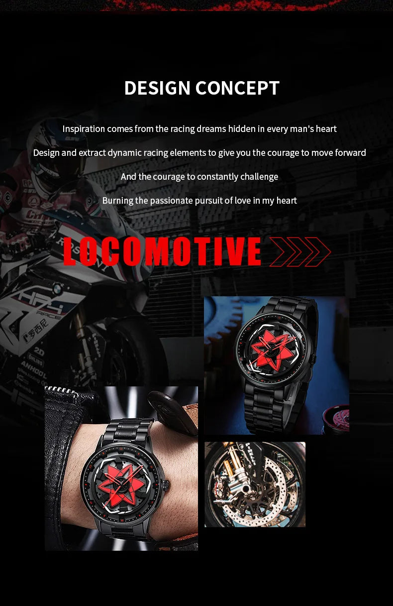 Kaleidoscope Sharingan Rotary Dial Watch 3D Japanese Anime Dial Quartz Men's Watch Top Brand Luxury Waterproof Fashion Men Watch