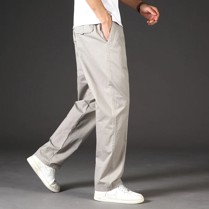 Plus Size Men's Cargo Pants Casual Loose Multi Pocket High Quality Cotton Pants Long Trousers Mens Jogger Pants 5XL 6XL