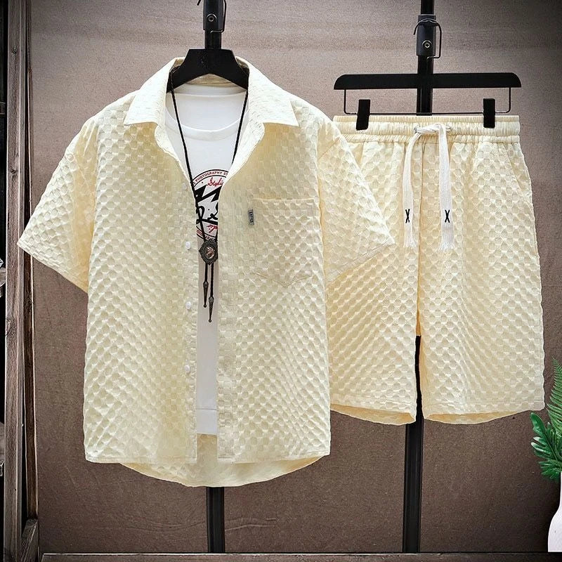 Casual Suit Men's Short Sleeve Sport Suit Vintage Trendy Fashionable Lightweight New Summer Arrival Male Shirts Shorts