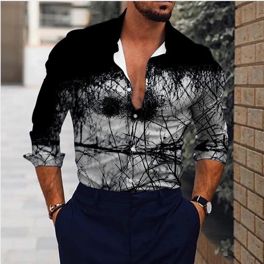 Men's shirt cool funny combination graffiti fashion casual party outdoor soft and comfortable fabric 2023 new spring and summer