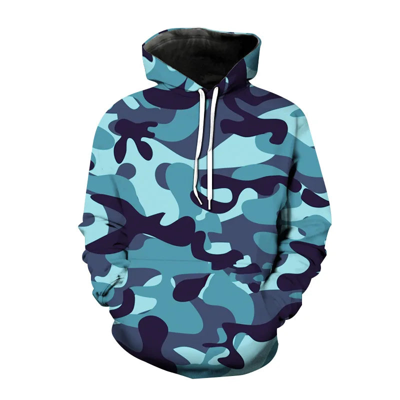Camouflage Hoodie Camo 3D Print Men Women Streetwear Hoodies Oversized Pullover Hooded Sweatshirts Man Tops Clothing