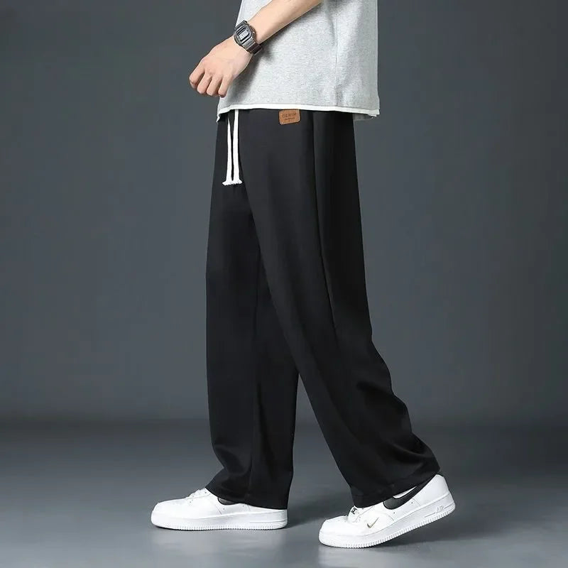 Casual Long Jogger Sweat Pants Men For Quick Drying Spring And Summer Thin Trendy Straight Leg Loose Flowing Fashion Trousers