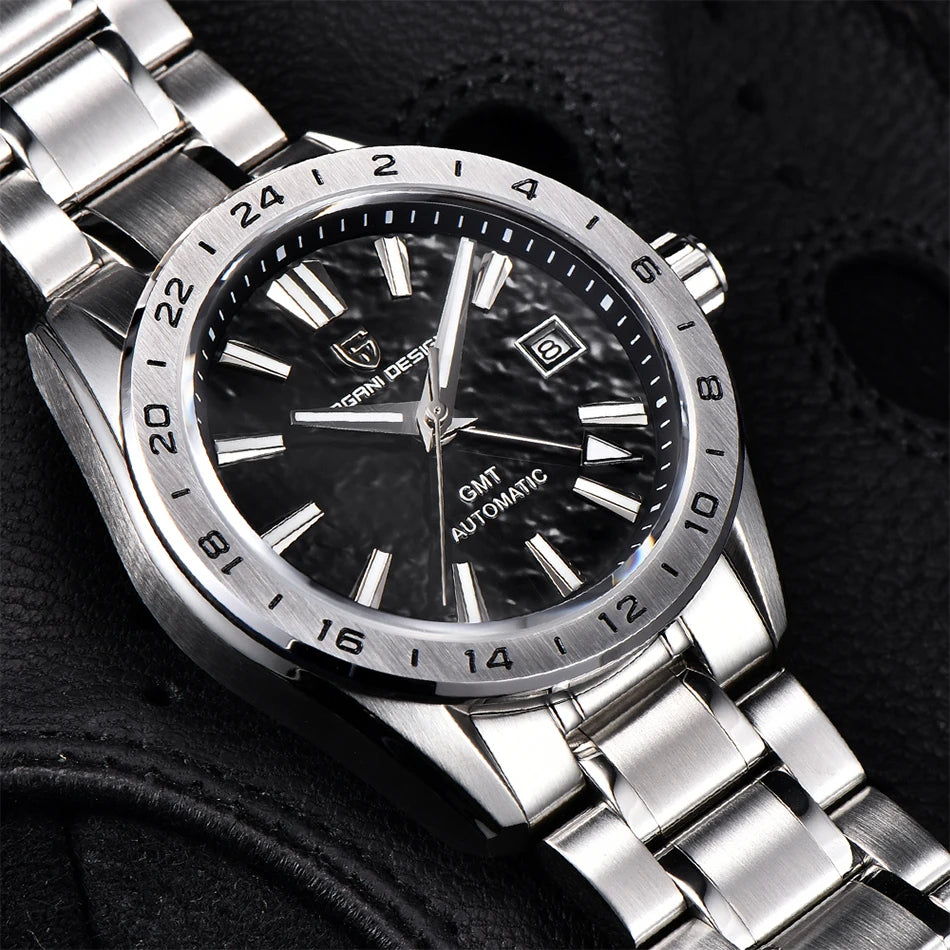 PAGANI DESIGN New GMT Mens Mechanical Watches 100M Waterproof Clock Sapphire Glass Automatic Men Watch PD-1792 Relogio Masculino