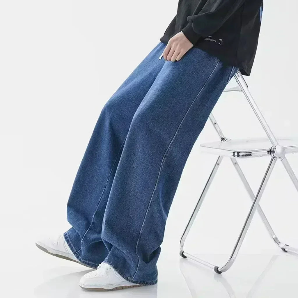 Men's Jeans Spring Autumn New Loose Straight Comfortable High Street Casual Trousers Trendy American Style