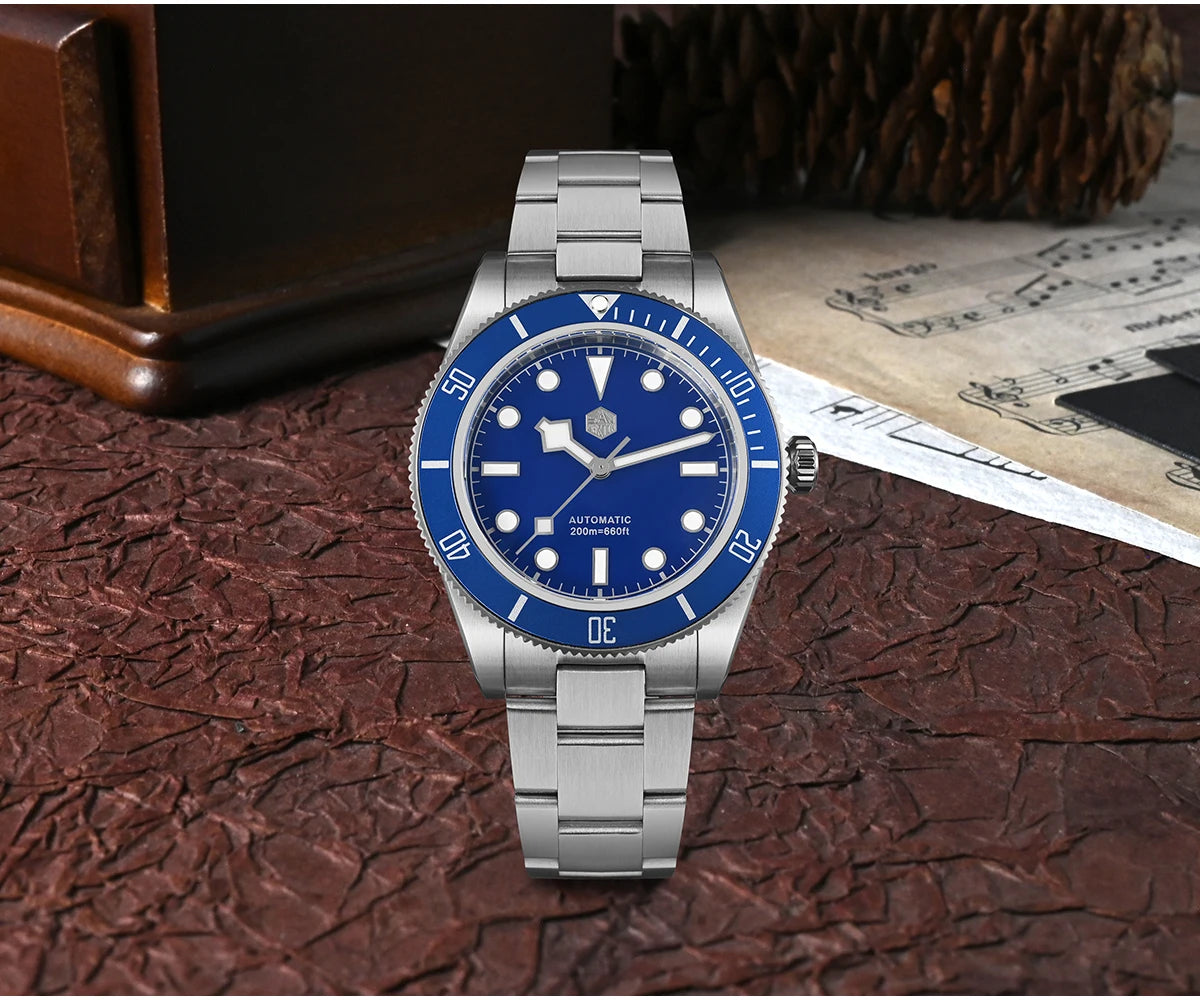 San Martin New 40mm BB58 Retro Luxury Diver Watch NH35 Automatic Mechanical Watches For Men Sapphire Luminous 20Bar Reloj SN0008