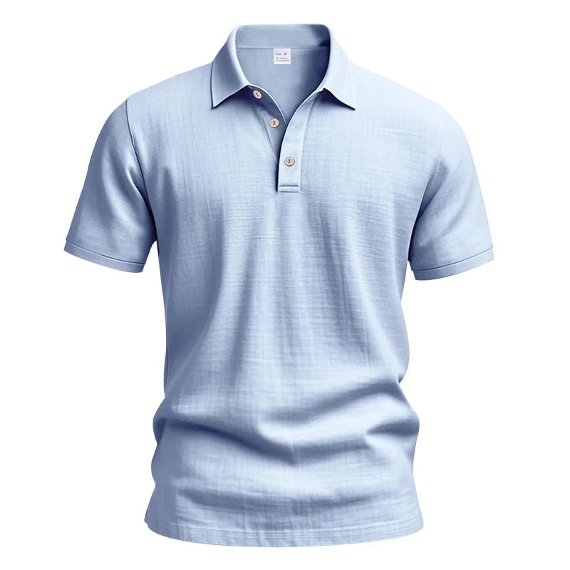 2025 New Solid Color Polo Shirt Men's Short Sleeve Button T shirts Lightweight Streetwear Casual Tops men Breathable Polo Shirt