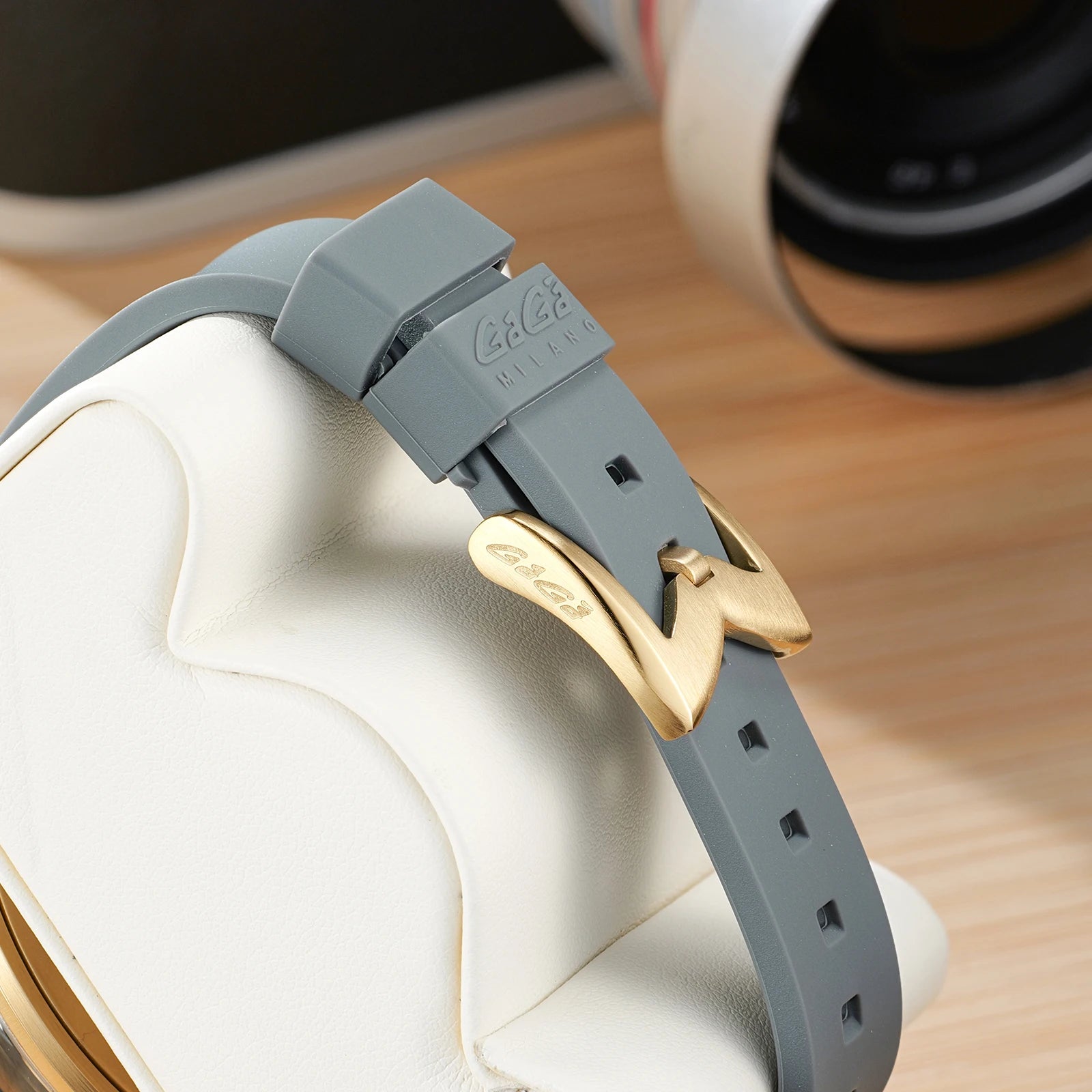Gaga Men's Rose Gold Automatic Watch Big Numerals Fashion Big Dial Waterproof Sport Clock Comfortable Rubber Band Mechanical