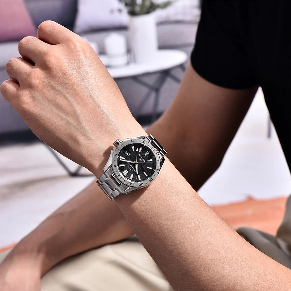 PAGANI DESIGN New GMT Mens Mechanical Watches 100M Waterproof Clock Sapphire Glass Automatic Men Watch PD-1792 Relogio Masculino