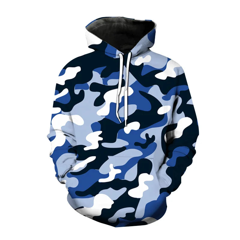 Camouflage Hoodie Camo 3D Print Men Women Streetwear Hoodies Oversized Pullover Hooded Sweatshirts Man Tops Clothing