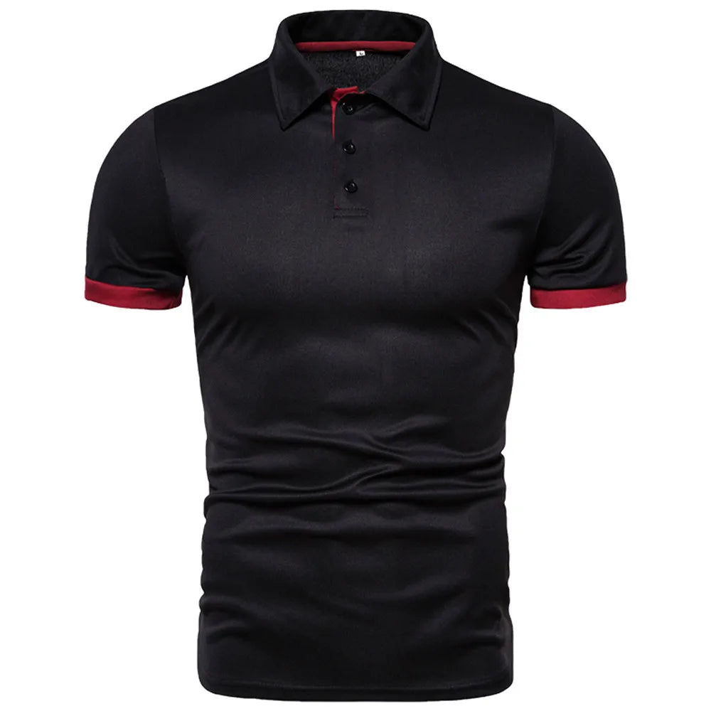 2025 New Mens Polo Shirts Solid Color Short Sleeve Men Polo Shirt Leisure Lapel Man Polo Shirt For Male Tops Shirts