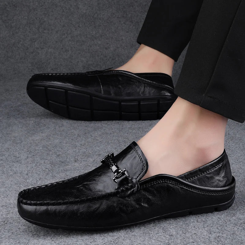 Genuine Leather Mens Loafers Casual Shoes Comfortable Moccasins Luxury Formal Slip on Flats Driving Shoes for Man Walking Shoes