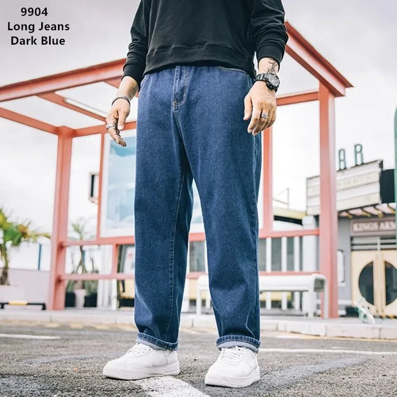 Baggy Jeans Men Clothing Loose Plus Size Denim Pants Mens Oversized Blue Wide Leg Jean Large 42 44 46 48 Man Fashion Trousers