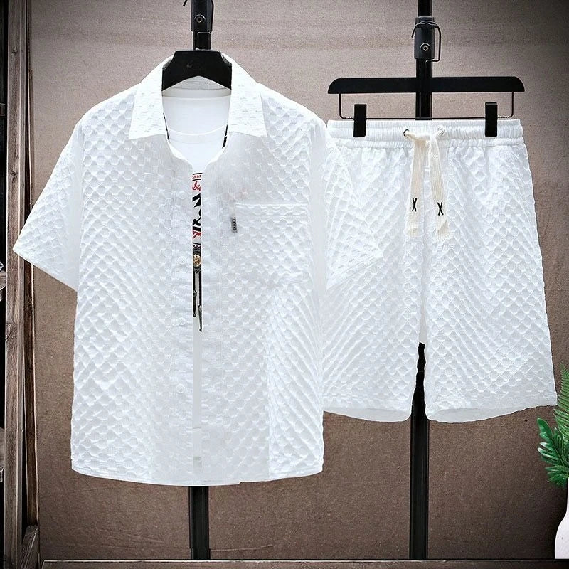 Casual Suit Men's Short Sleeve Sport Suit Vintage Trendy Fashionable Lightweight New Summer Arrival Male Shirts Shorts