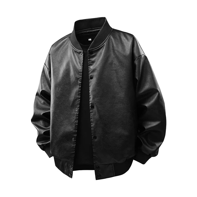 Men's American Retro Leather Jacket, Thick Leather Jacket for Autumn and Winter, Suede Lapel Jacket for Men, Fashionable and Elegant Top, Casual Biker Style Pilot Cotton Jacket