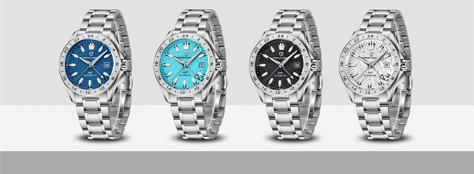 PAGANI DESIGN New GMT Mens Mechanical Watches 100M Waterproof Clock Sapphire Glass Automatic Men Watch PD-1792 Relogio Masculino