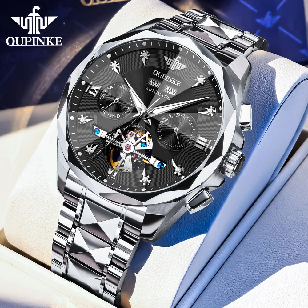 OUPINKE 3316 Automatic Mechanical Watch Classic New Version Watches for Men High-end Large Dial Wristwatch