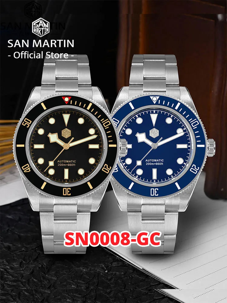 San Martin New 40mm BB58 Retro Luxury Diver Watch NH35 Automatic Mechanical Watches For Men Sapphire Luminous 20Bar Reloj SN0008