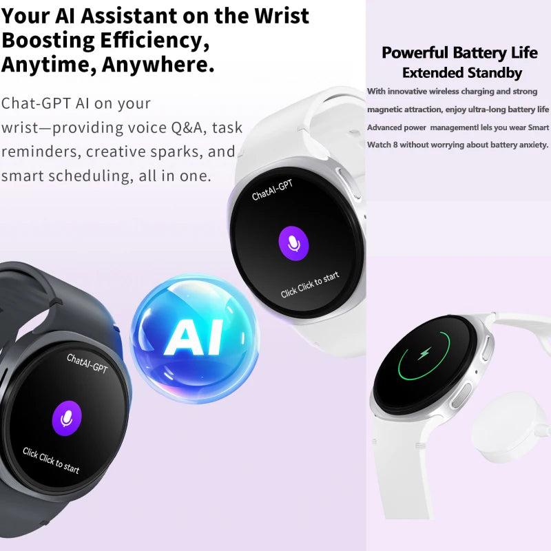 2025 New Watches 8 Mini GPS Track Smart Watch For Men Women Health Sport AMOLED Heart Rate Bluetooth Call Waterproof Smartwatch