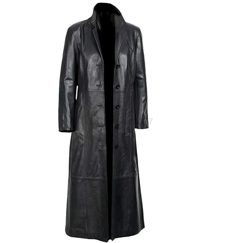 PU Leather Coat Men Jacket Spring Fall Winter Top Slim Korean Streetwear Gothic Moto Biker Punk Outwear Abrigos Mujer Invierno