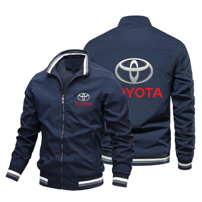 2025 Toyota logo men's stand-up collar Korean version sports solid color casual wear youth tide men's jacket