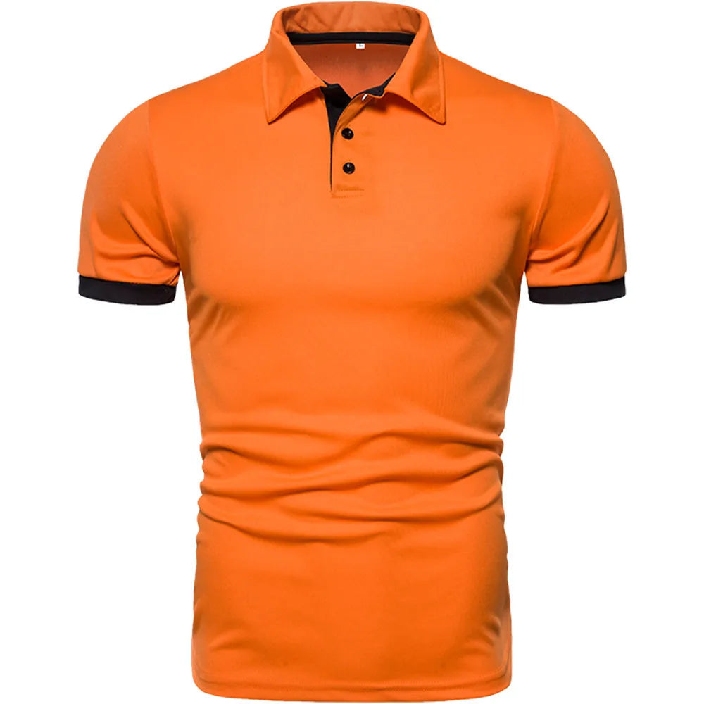 2025 New Mens Polo Shirts Solid Color Short Sleeve Men Polo Shirt Leisure Lapel Man Polo Shirt For Male Tops Shirts