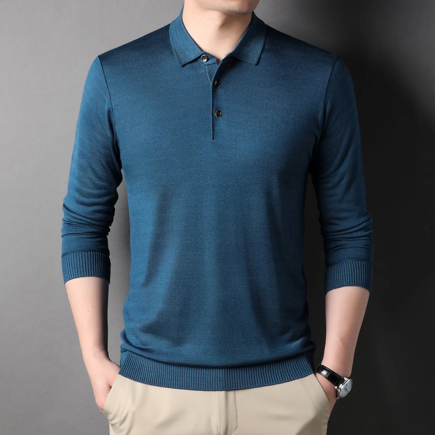 Man Sweatshirt Stripe Blue Pullovers Baggy Original Polo T Shirt For Men Japan High Brand Cheap Clothes Quotes Elasticity Luxury