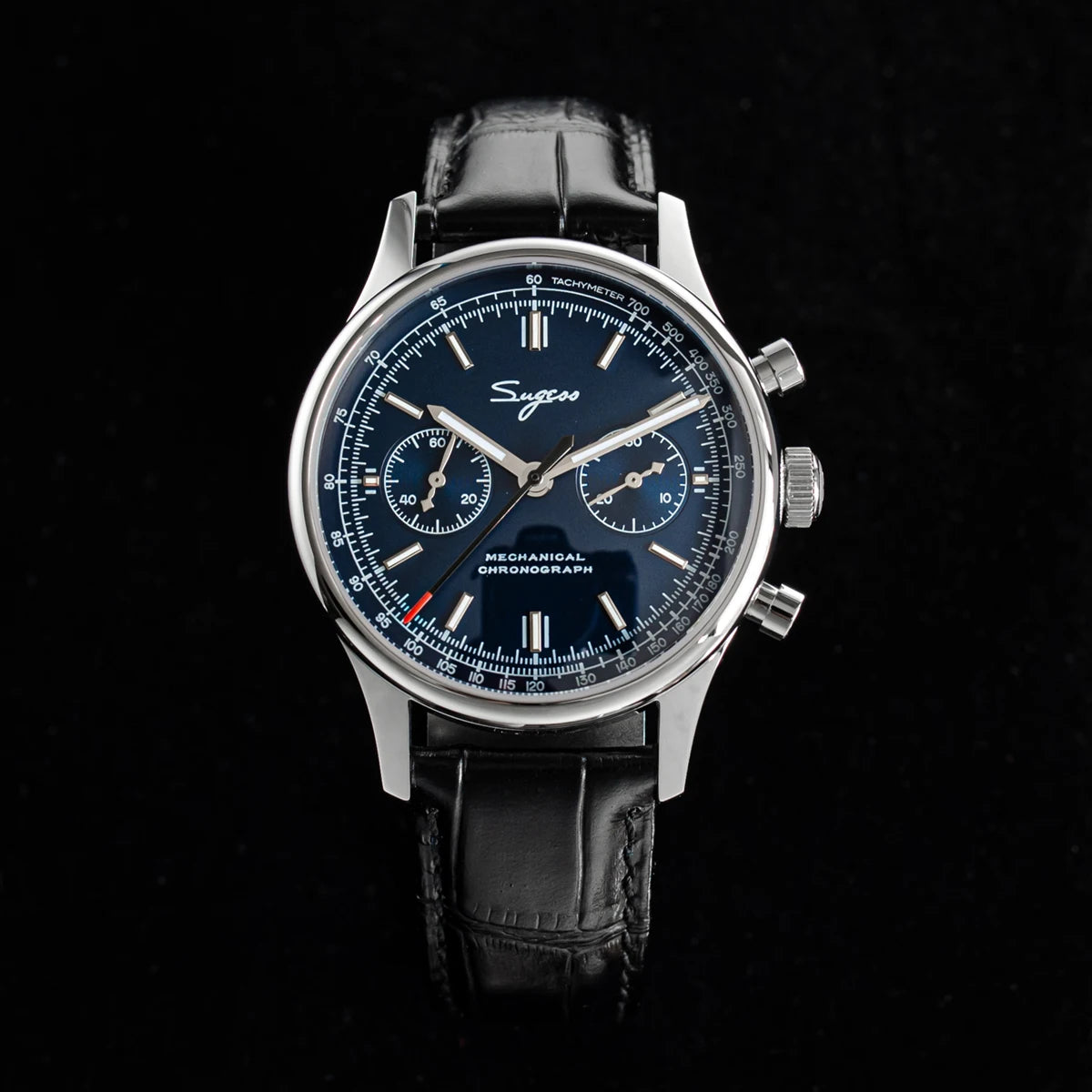 Sugess 1963 Pilot Mens Watch Chronograph Sapphire Crysta Mechanical Wristwatches Tianjin ST1901 Movement  Waterpoorf Green 40mm