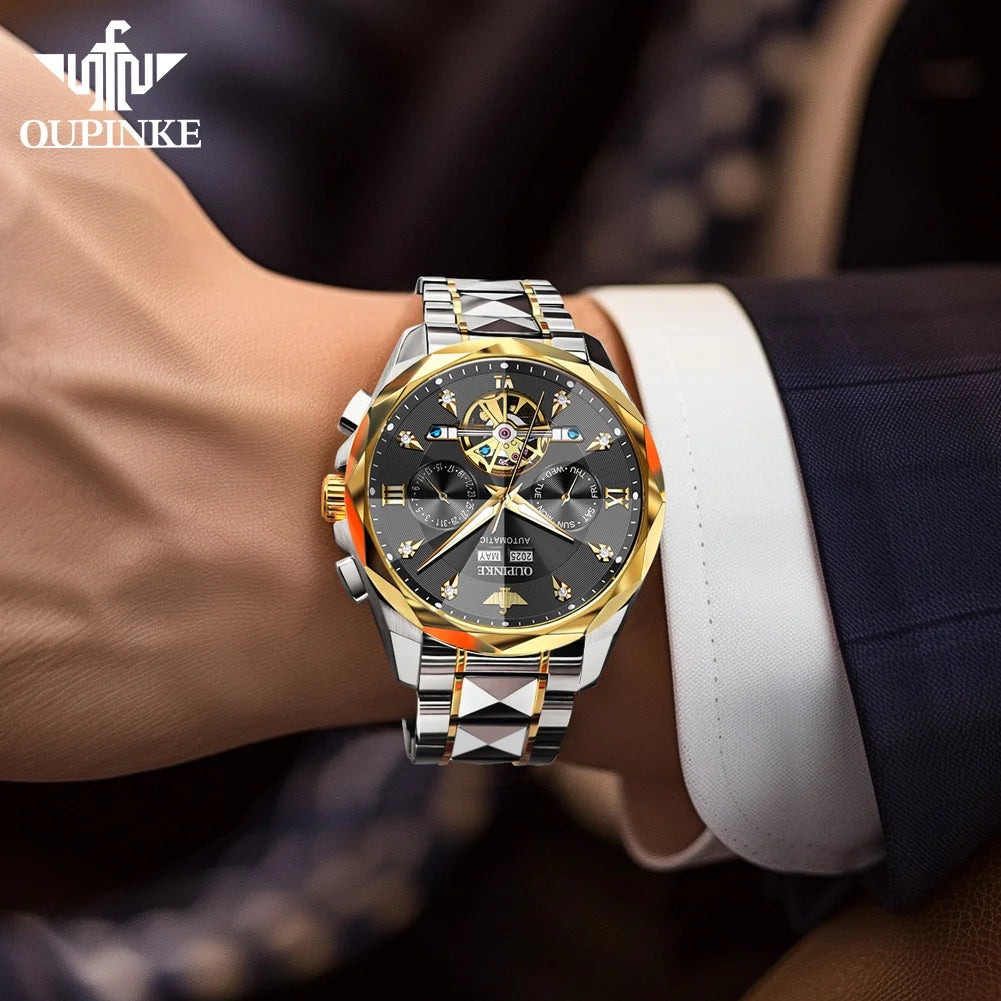 OUPINKE 3316 Automatic Mechanical Watch Classic New Version Watches for Men High-end Large Dial Wristwatch