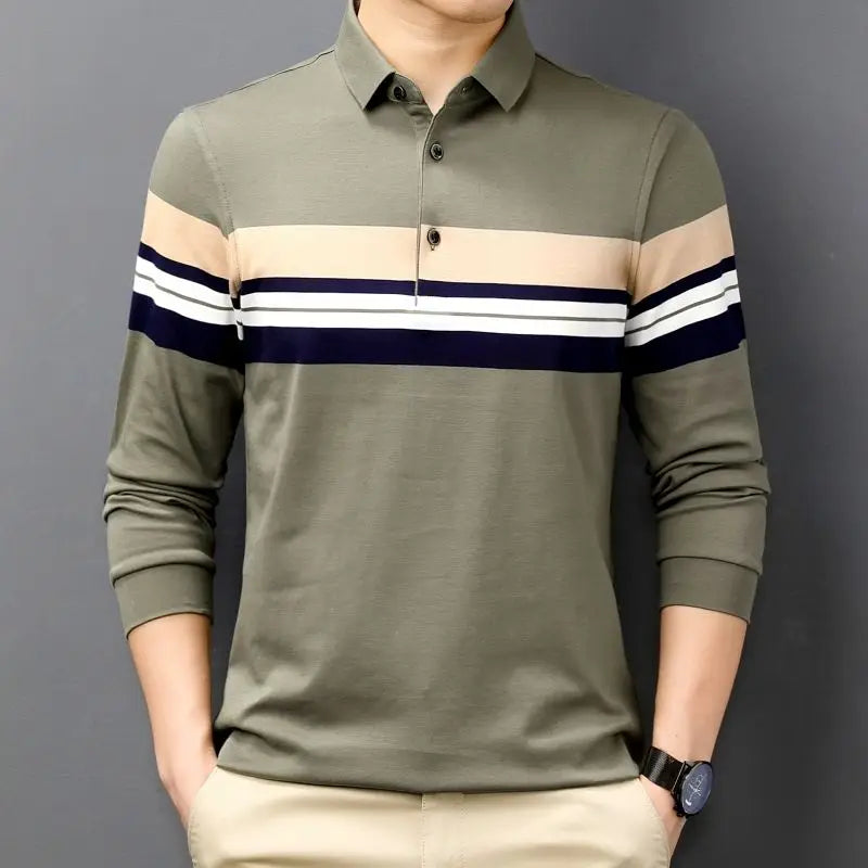 Man Sweatshirt Stripe Blue Pullovers Baggy Original Polo T Shirt For Men Japan High Brand Cheap Clothes Quotes Elasticity Luxury