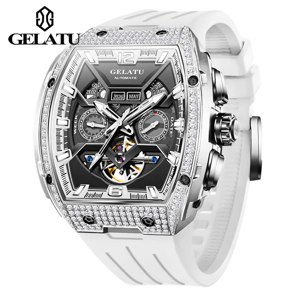 Reloj Hombre GELATU Luxury Top Brand Multifunction Tourbillon Men's Watch High Quality Automatic Mechanical Watch Sapphire