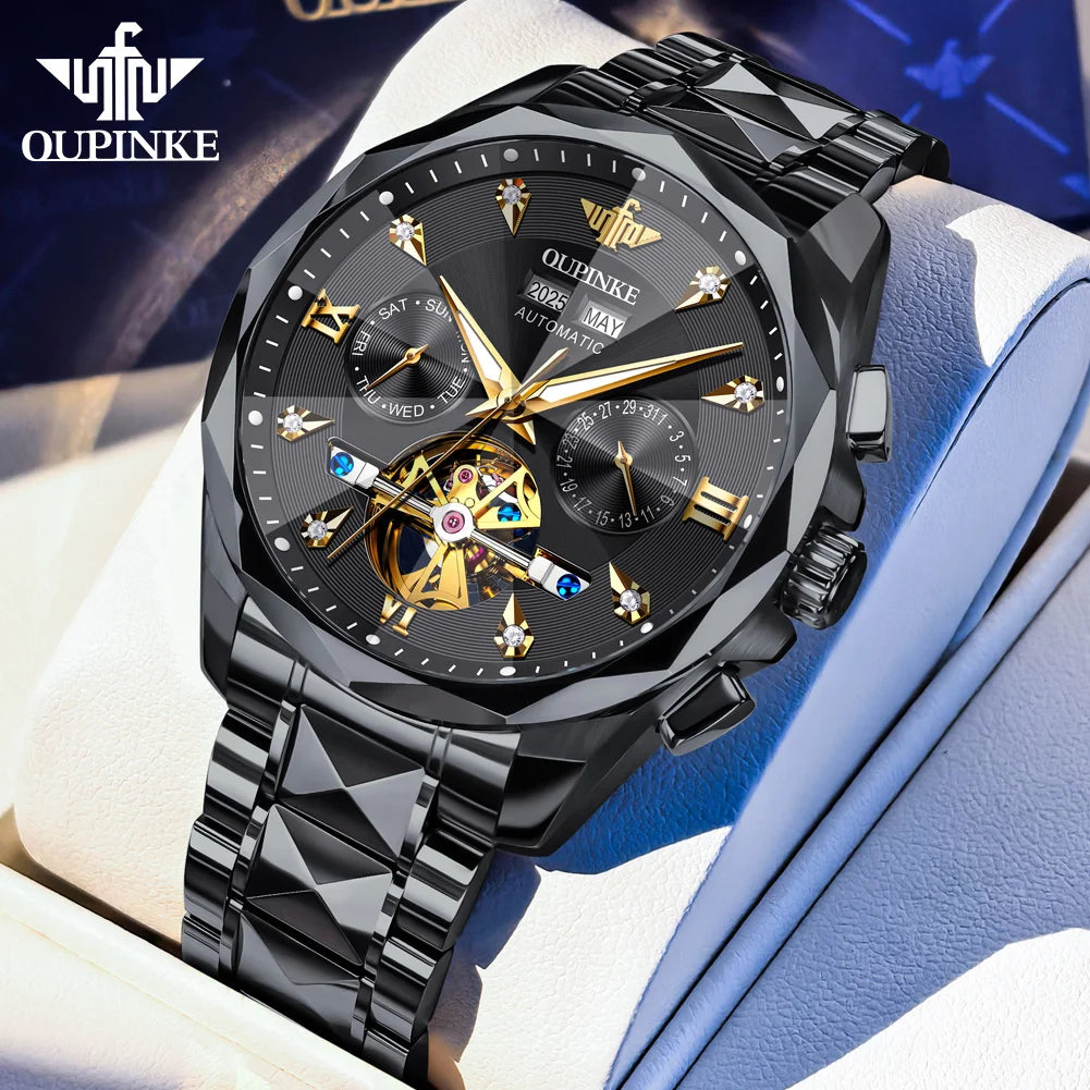 OUPINKE 3316 Automatic Mechanical Watch Classic New Version Watches for Men High-end Large Dial Wristwatch