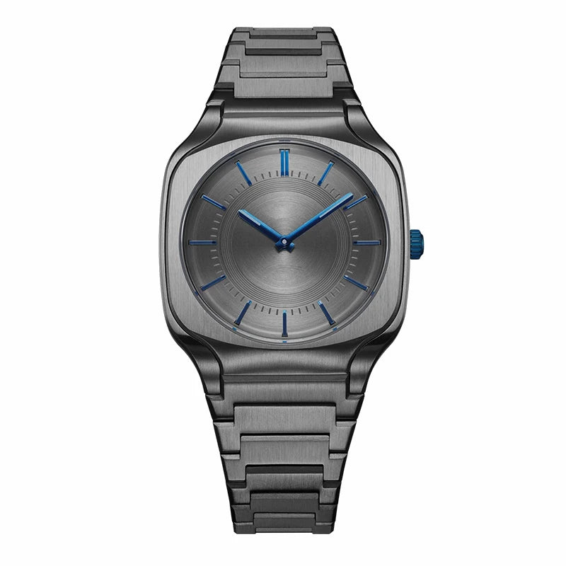 Original Logo Square Ultra Thin Stainless Steel Men Minimalist Quartz Watch For Man