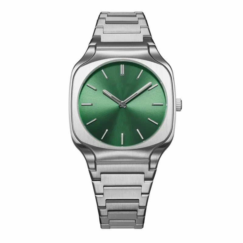Original Logo Square Ultra Thin Stainless Steel Men Minimalist Quartz Watch For Man