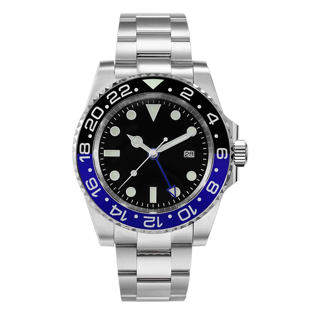 San Martin Luxury GMT Hangzhou 6460 Men Automatic Mechanical Watch Business Sports Waterproof 200m Sapphire Full Luminous SN0016