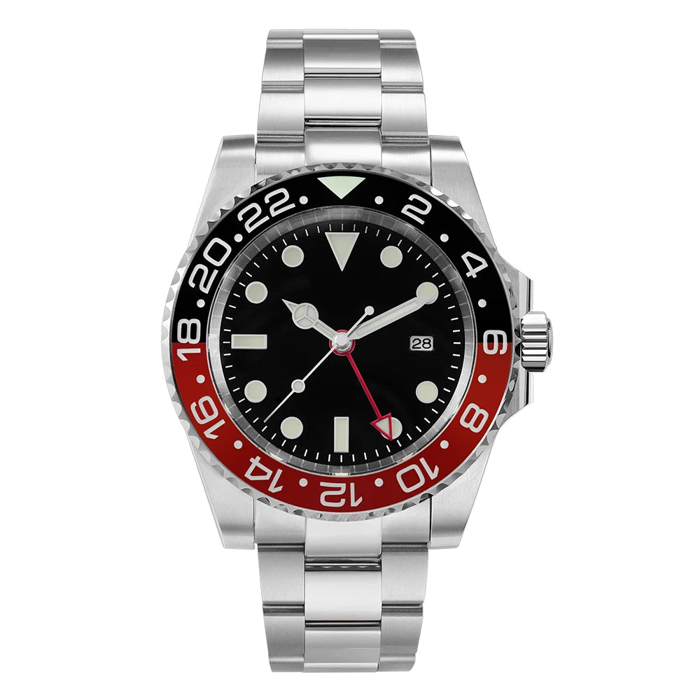 San Martin Luxury GMT Hangzhou 6460 Men Automatic Mechanical Watch Business Sports Waterproof 200m Sapphire Full Luminous SN0016