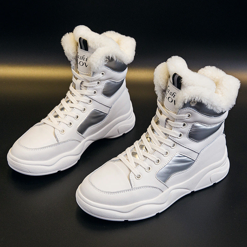 Large Size Leather Snow Boots Women