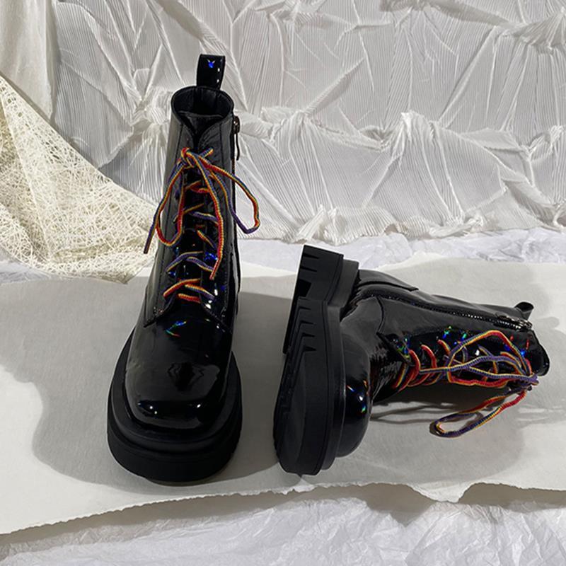 Lace Up Martin Boots British Knight Boots