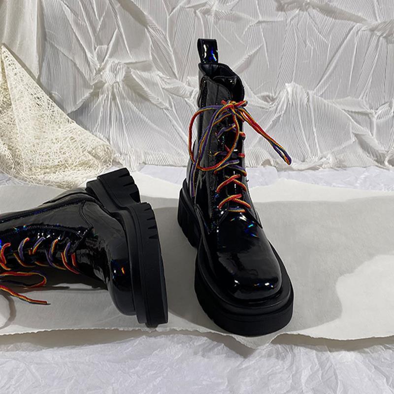 Lace Up Martin Boots British Knight Boots