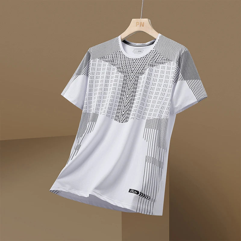 Quick Dry Sport T Shirt Men'S 2024 Short Sleeves Summer Casual Print Plus OverSize 3XL Top Tees GYM Tshirt Clothes