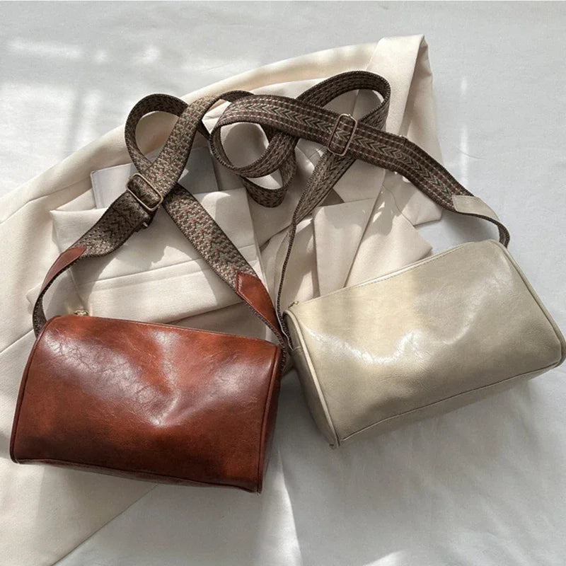 Leather Boston Women Small Handbag