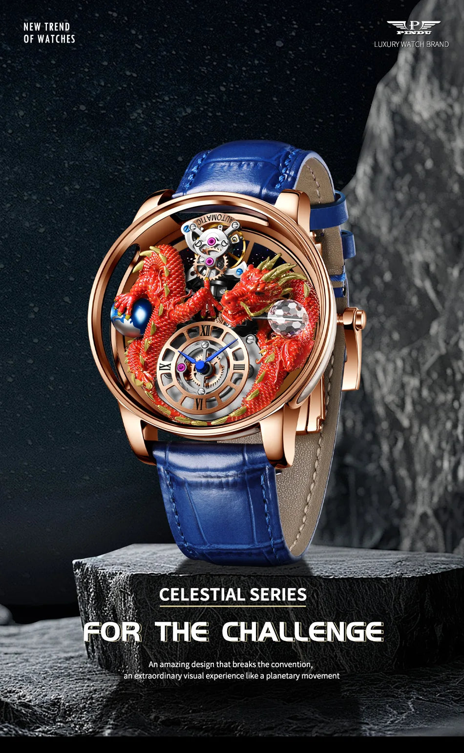2024 New PINDN Jaco&Co Brand Watch Men's Leather Sports Watch Men's Quartz Watch Chronograph Men's Clock Relogio Masculino
