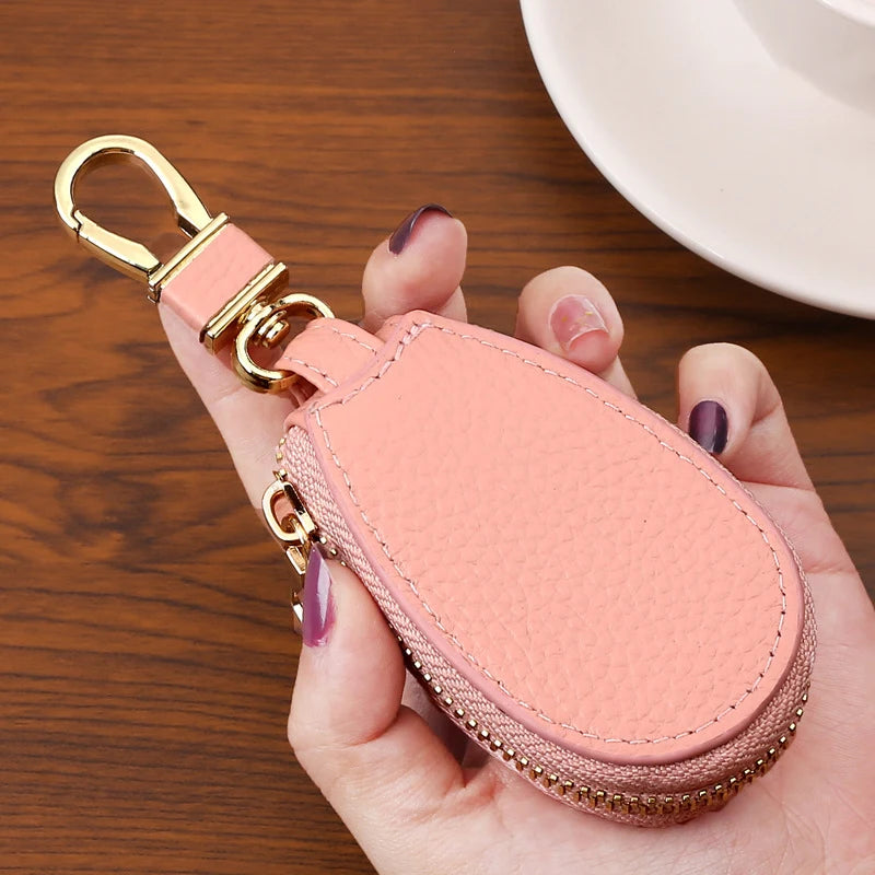 Leather Zipper Key Wallet