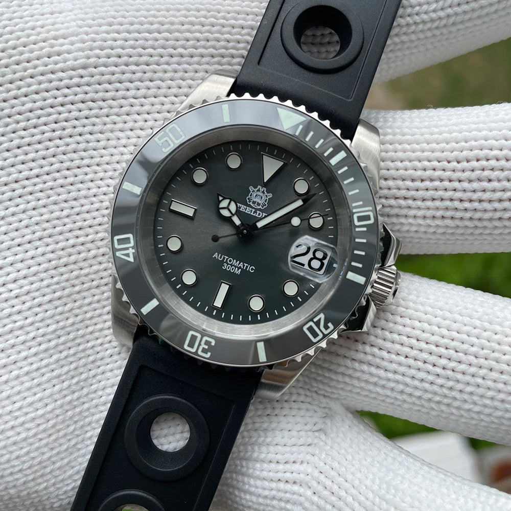 SD1953 Gray Dial Stainless Steel NH35 Watch Steeldive 40.5mm STEELDIVE Brand Sapphire Glass Men Diver Watches reloj hombre