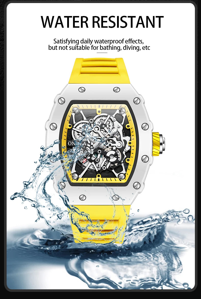 TOP Hot Selling Men Watch Fashion Brand ONOLA Quartz Silicone Tape Watches men Clock