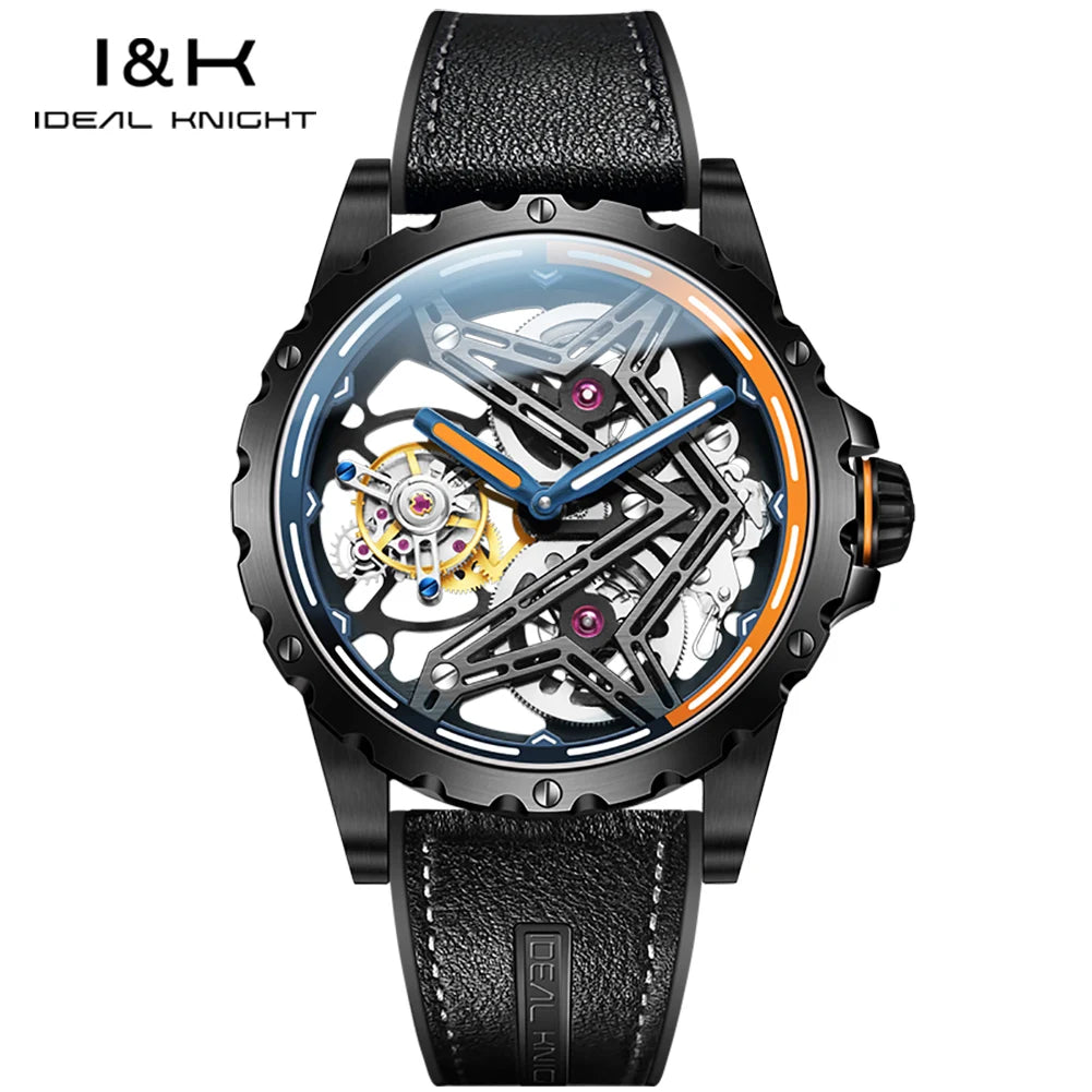 IDEAL KNIGHT 6803 Tourbillon Watch Automatic Mechanical Watch Luminous Waterproof Clock High Quality Fashion Business Men Watch