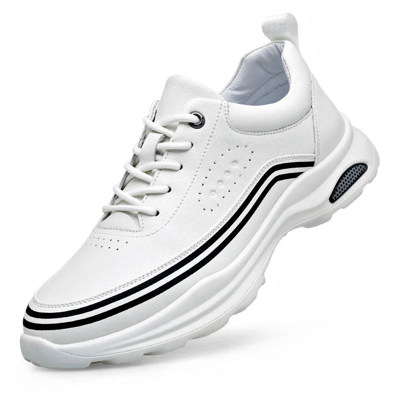 New Cow Leather Sneakers for Men Fashion Casual Sports