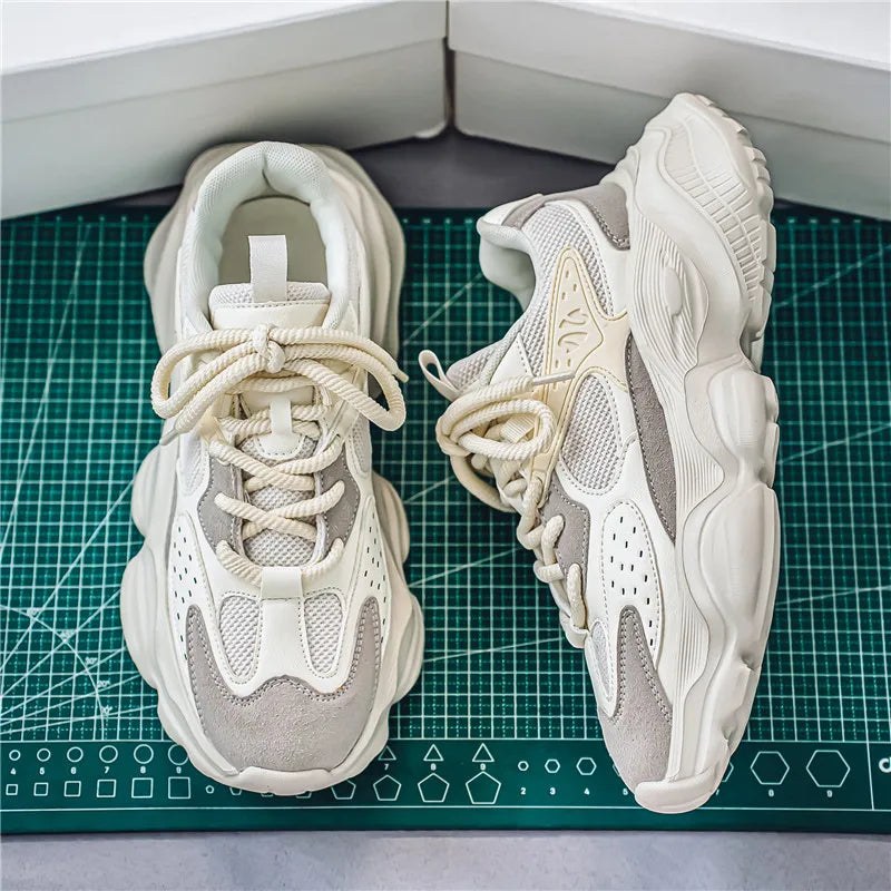 Sports Casual Men Shoes Anti Slip Wear-Resistant Trendy Breathable Outdoor Running Soft Platform Soles Comfort Male Sneakers