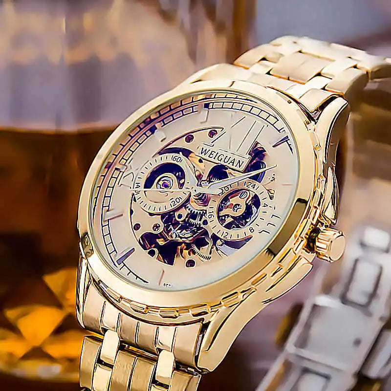 New Fully Automatic Mechanical Watch Men's Hollow Luminous Waterproof Fashion Watch High-end Business Multi-function Watches