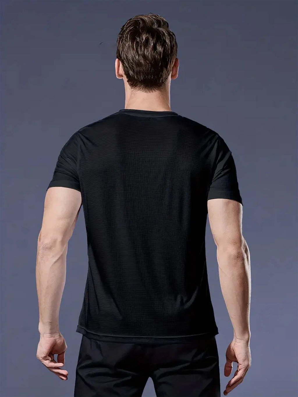 Round Neck T-Shirt 4-Color Black and White Gray Navy Ultra-Light Men's Quick-Drying Breathable Sweat-Absorbent Shirt Suitable Fo