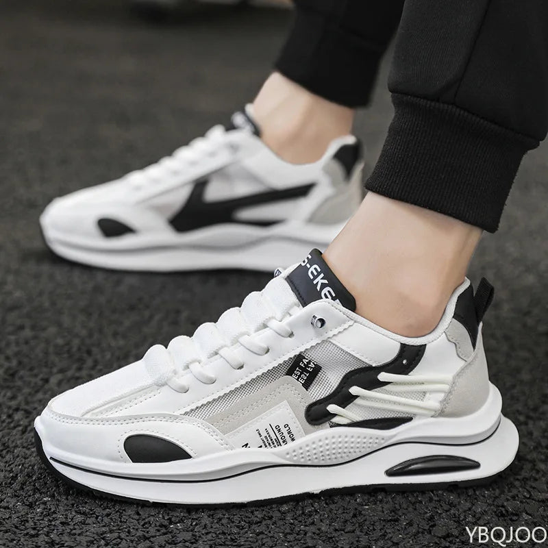 Spring summer men's sports shoes are fashionable versatile breathable lightweight casual simple comfortable mesh surface shoes